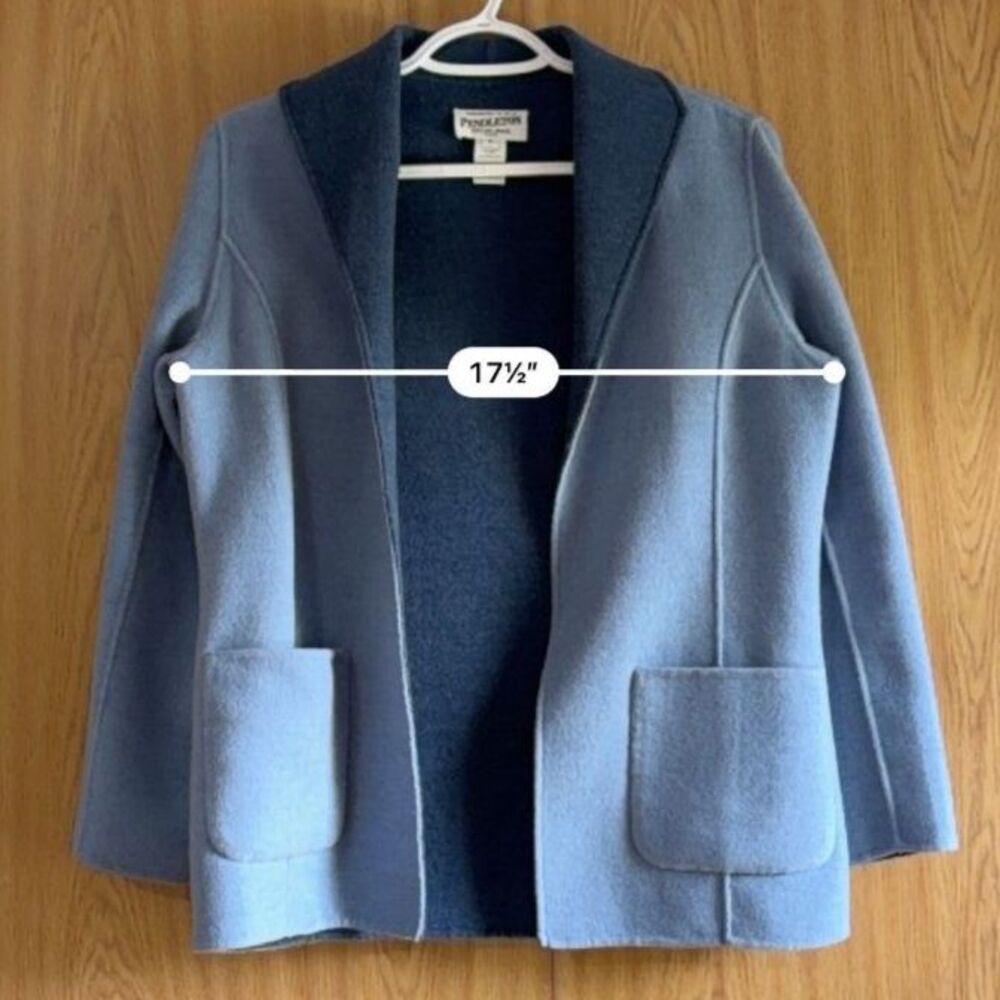 Vtg Pendleton Reversible Wool Skirt Suit Blue Merino NWT - Picture 13 of 15